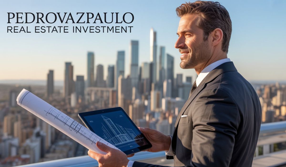 PedroVazPaulo Real Estate Investment expert presenting a modern property development plan for long-term growth and portfolio diversification